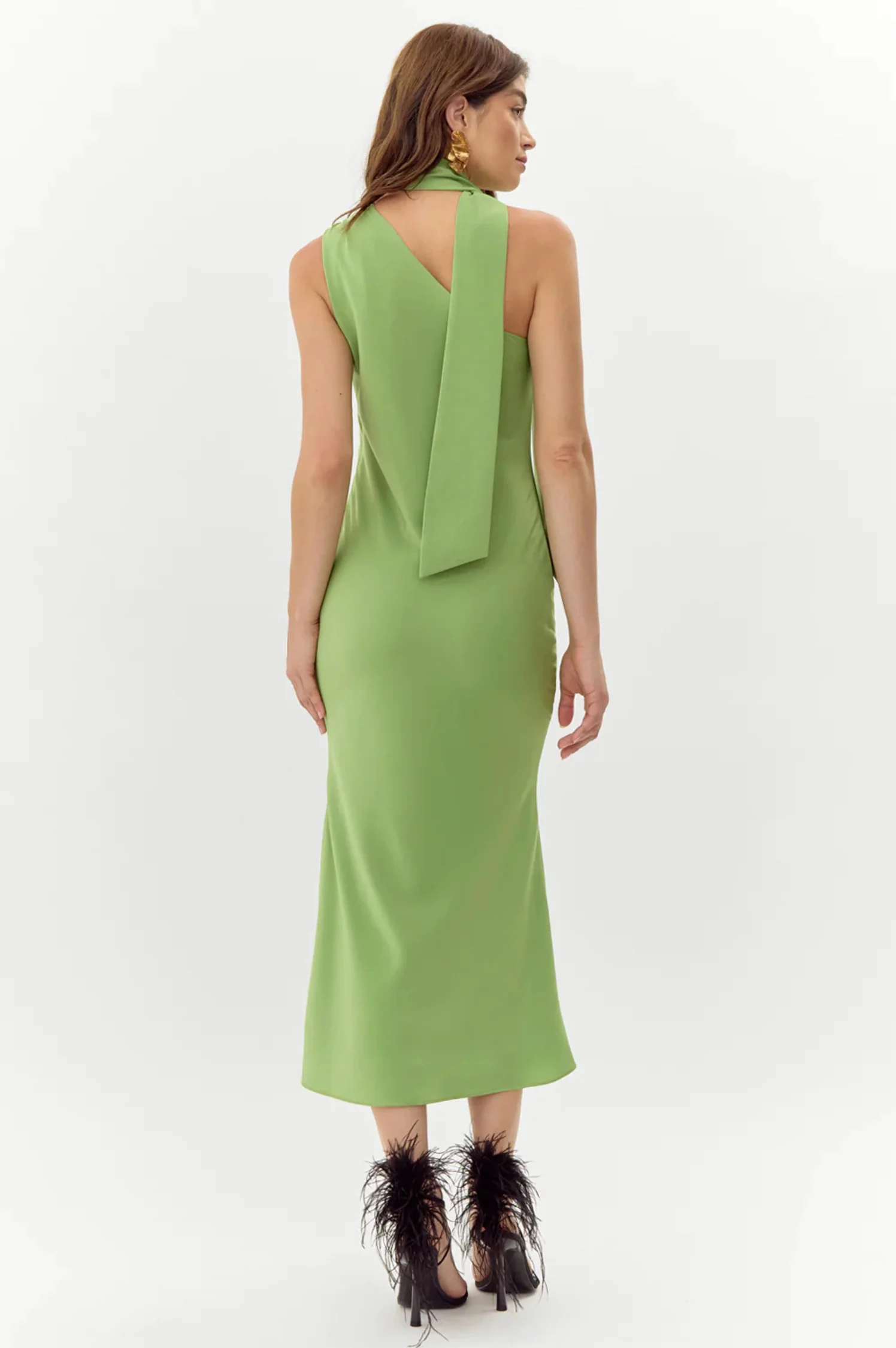 Saffron Halter Midi Dress - Intensery