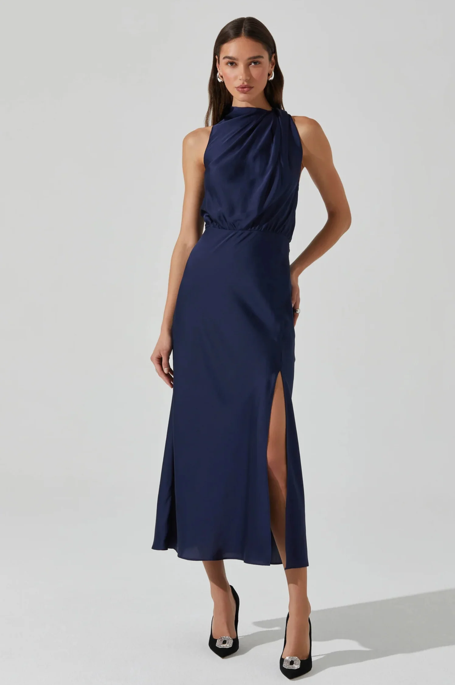 Jelyn Satin Midi Dress - Intensery