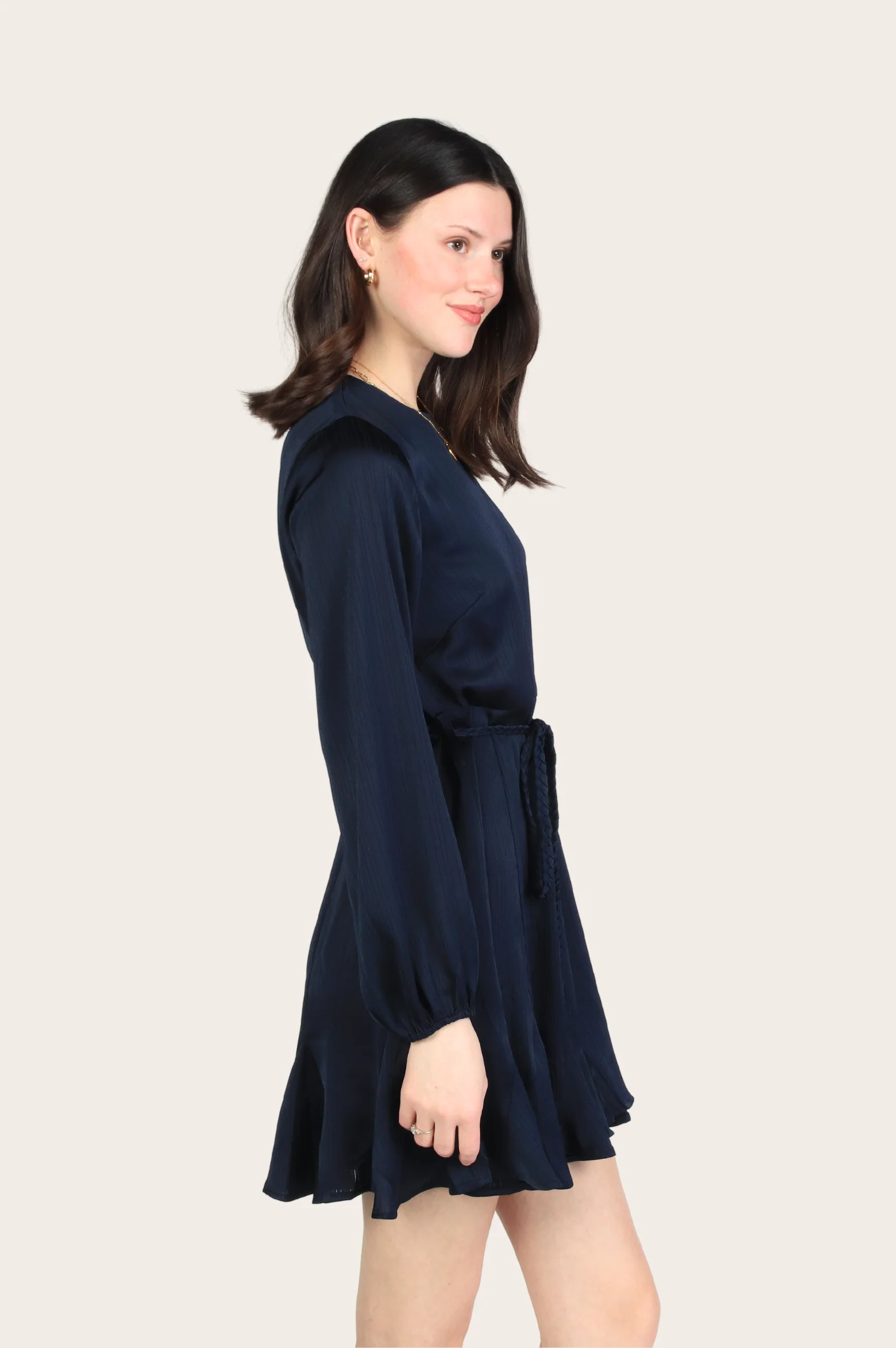Demi Godet Dress with Braided Belt - Intensery